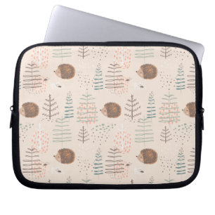 Cute Woodland Hedgehog Pattern Laptop Sleeve