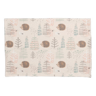 Cute Woodland Hedgehog Pattern Pillowcase