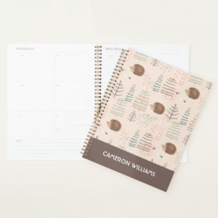 Cute Woodland Hedgehog Pattern Planner