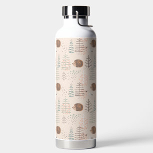 Cute Woodland Hedgehog Pattern Water Bottle