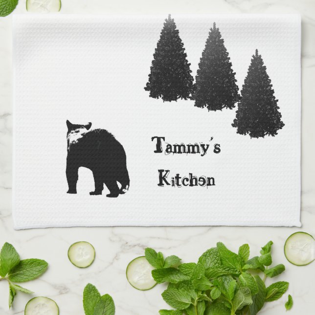 Cute Woodland Kitchen Tea Towel (Folded)
