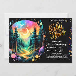 Cute Woodland Magic Adventure Baby Shower Invitation