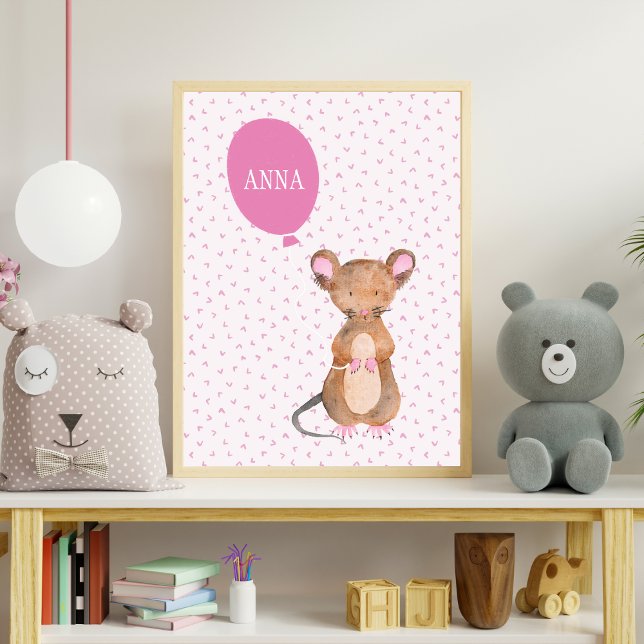 Cute Woodland Mouse Baby's / Kid's Room Poster (Creator Uploaded)