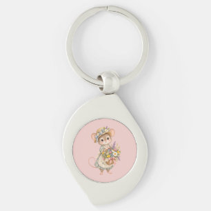 Cute Woodland Mouse – European Cottage Garden Illu Key Ring