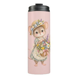 Cute Woodland Mouse – European Cottage Garden Illu Thermal Tumbler