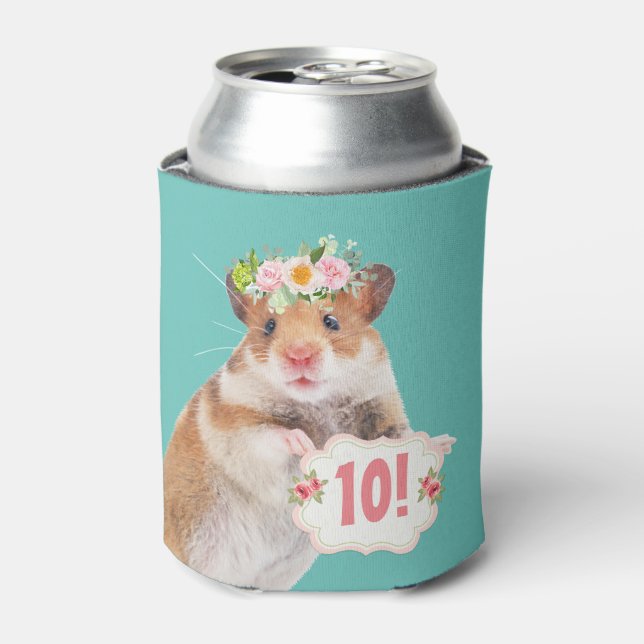 Cute Woodland Mouse/Hamster Custom Can Cooler (Can Front)