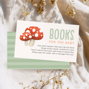 Cute Woodland Mushroom Baby Shower Book Request Enclosure Card