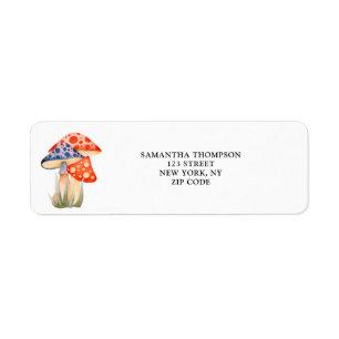 Cute Woodland Mushroom Return Address Label