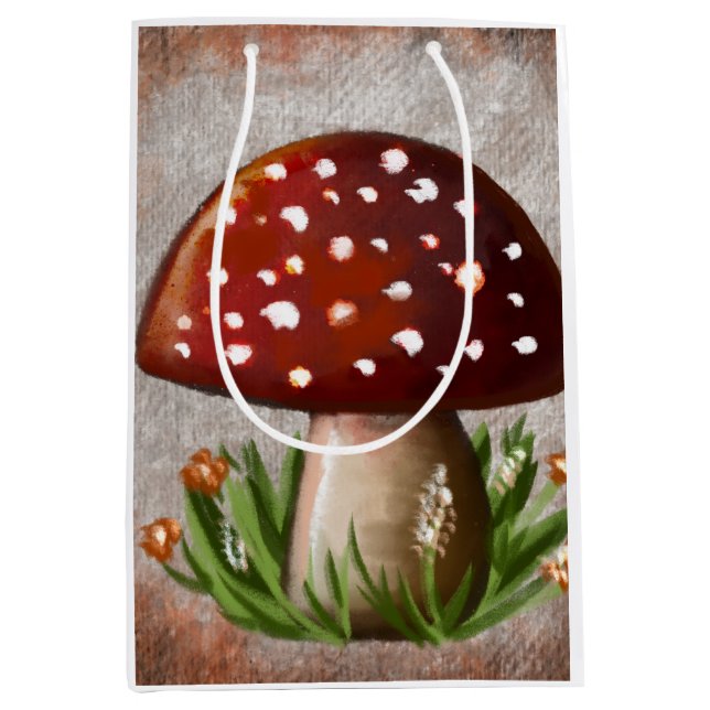 Cute Woodland Mushroom Tissue Paper Medium Gift Bag (Front)