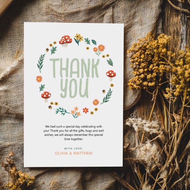 Cute Woodland Nature Baby Shower Thank You Card (Creator Uploaded)