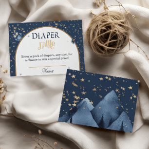 Cute Woodland Night Animal Diaper Raffle Enclosure Card