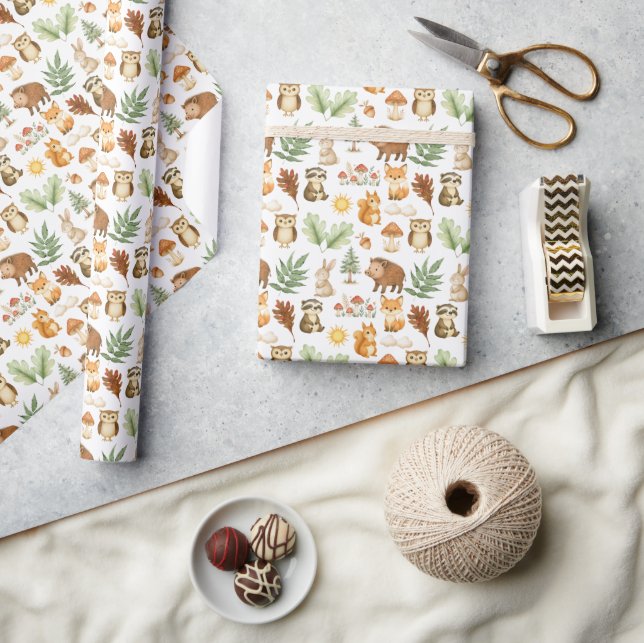 Cute Woodland Pattern Wrapping Paper Roll (Crafts)