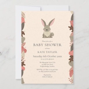 Cute Woodland Rabbit Baby Shower Sprinkle Invitation