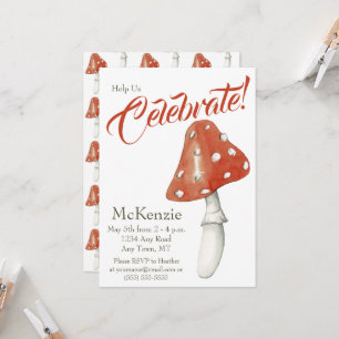 Cute Woodland Red Mushroom Invitation