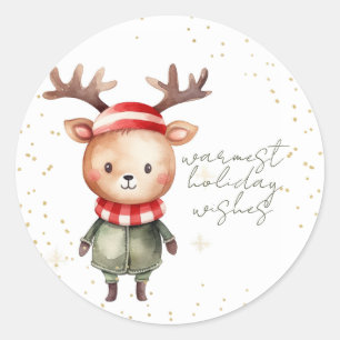 Cute Woodland Reindeer Christmas Elf Sticker
