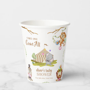 Cute Woodland Safari Animal Circus Baby Shower Paper Cups