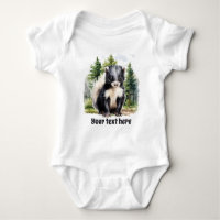 cute woodland skunk add text
