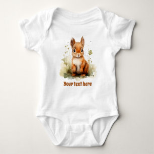 cute woodland squirrel add text baby bodysuit