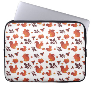 Cute Woodland Squirrel Autumn Pattern Laptop Sleeve