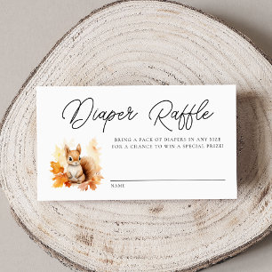 Cute Woodland Squirrel Baby Shower Diaper Raffle Enclosure Card