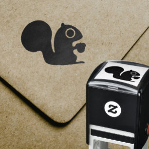Cute Woodland Squirrel with Nut Self-inking Stamp