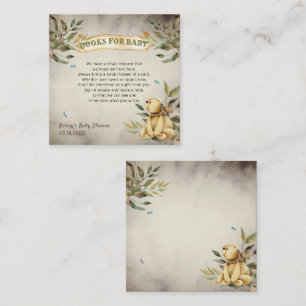 Cute Woodland Teddy Bear Baby Shower Book Request  Enclosure Card