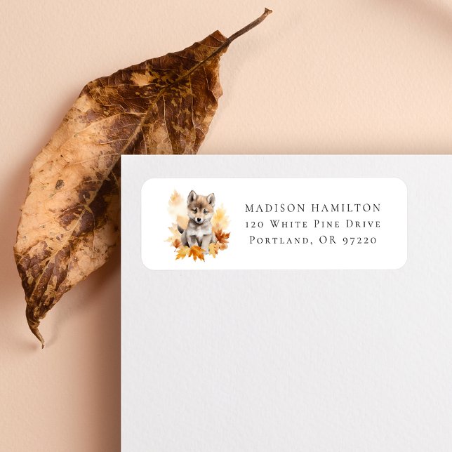 Cute Woodland Wolf Return Address (Creator Uploaded)