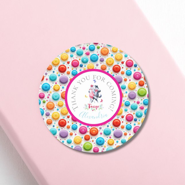 Cute Woodland Wolves Ballroom Dancing the Tango  Classic Round Sticker (Creator Uploaded)