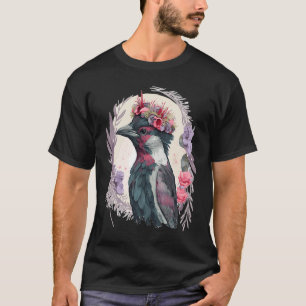 Cute Woodpecker Bird Flower Crown Pet Birds T-Shirt