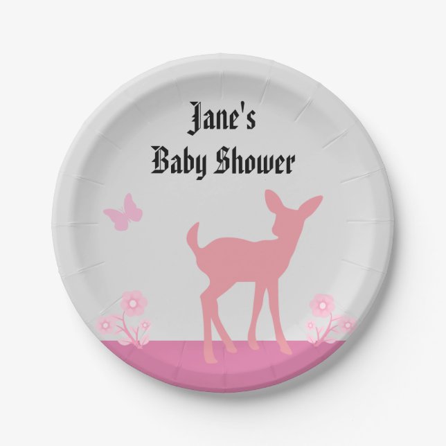 Cute Woods Themed Baby Shower Plate (Front)