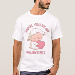 Cute Wool You Be My Valentine Pun Doodle T-Shirt