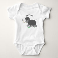 Cute woolly mammoth cartoon illustration