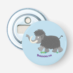Cute woolly mammoth cartoon illustration bottle opener