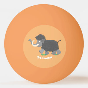 Cute woolly mammoth cartoon illustration ping pong ball