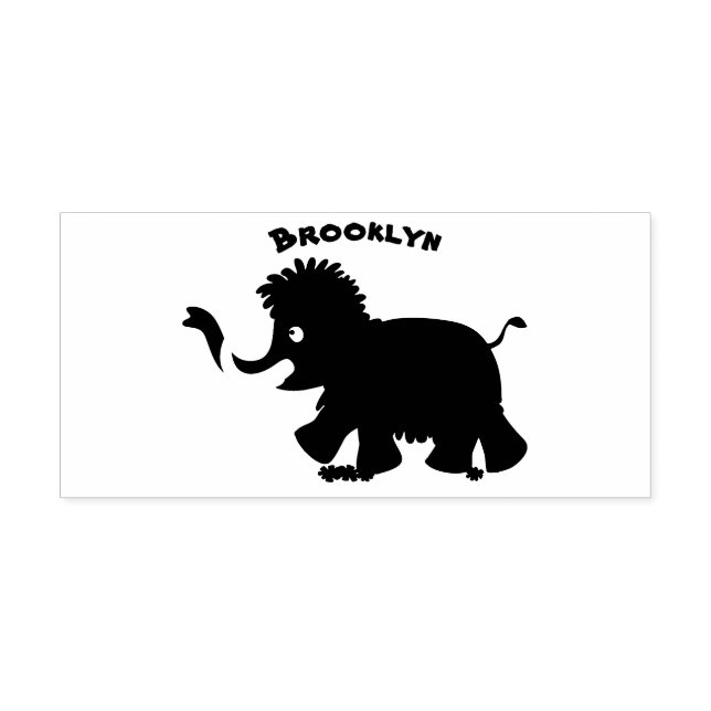 Cute woolly mammoth cartoon illustration rubber stamp (Imprint)