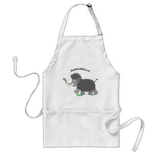 Cute woolly mammoth cartoon illustration standard apron