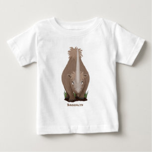Cute woolly rhino elasmotherium cartoon  baby T-Shirt