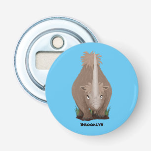 Cute woolly rhino elasmotherium cartoon bottle opener