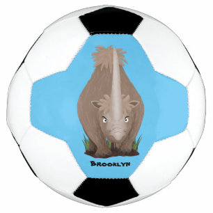 Cute woolly rhino elasmotherium cartoon football