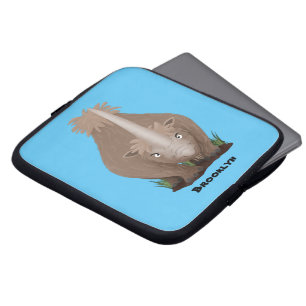 Cute woolly rhino elasmotherium cartoon laptop sleeve