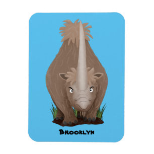 Cute woolly rhino elasmotherium cartoon  magnet