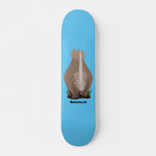 Cute woolly rhino elasmotherium cartoon skateboard