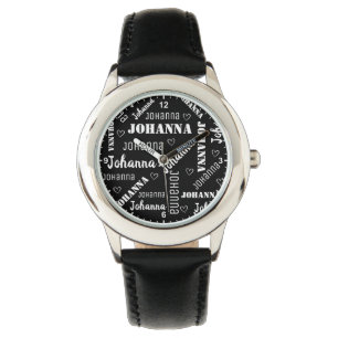Cute Word Art Cloud Customised Name Text Girls Watch