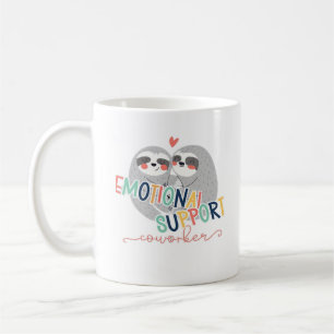 Cute Work Besties, Emotional Help Coworker Sloth C Coffee Mug