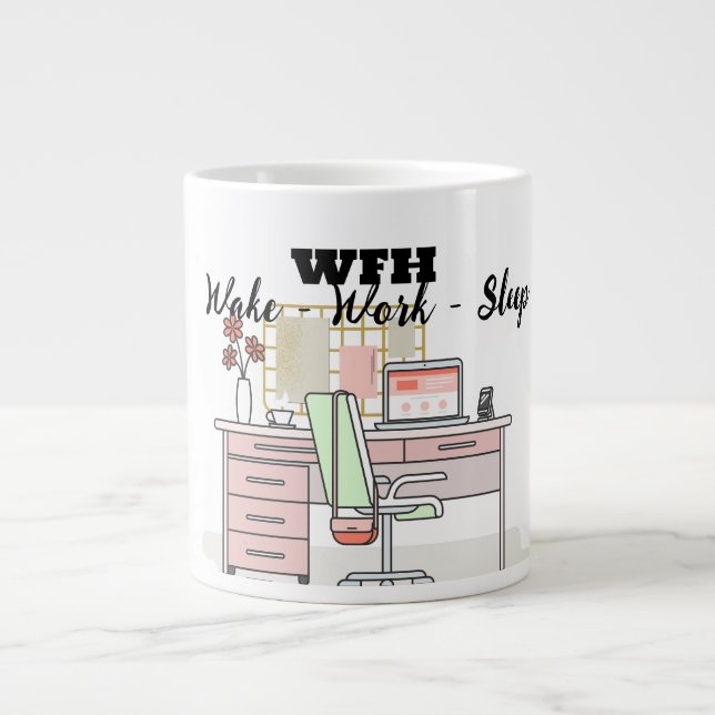 Cute Work from Home Remote Worker Coffee Mug (Front)