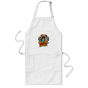 Cute Workout Dog T-Shirt for Fitness & Pizza Lover Long Apron