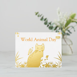 "Cute World Animal Day Postcard 