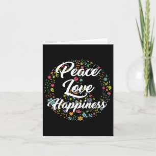 Cute World Peace Love Happiness Peace Sign Hippie  Card