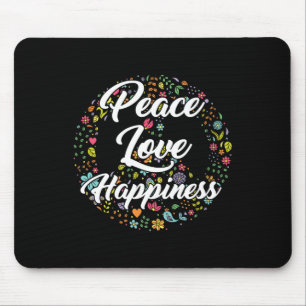 Cute World Peace Love Happiness Peace Sign Hippie  Mouse Mat