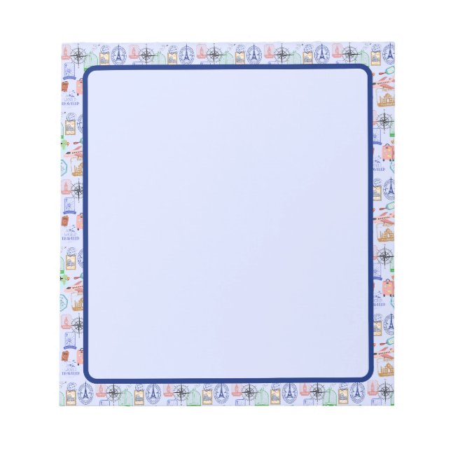 Cute World Traveller Collage Notepad (Front)